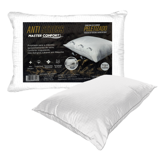 Travesseiro Peletizado Antistress Fio Carbono Fibras 50x70cm