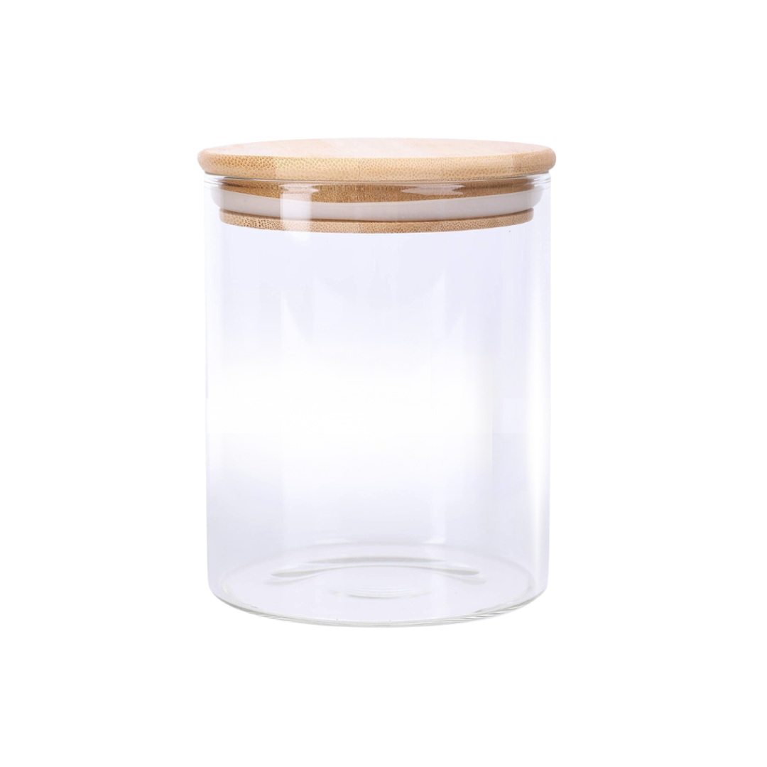 Pote Mantimento Vidro Hermético C/ Tampa Bambu Tempero 450ml