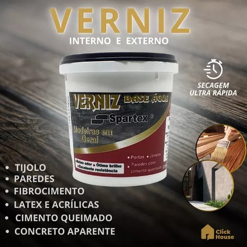 Verniz Para Madeira Base Água Cor Mogno Semi Brilhante 900ml