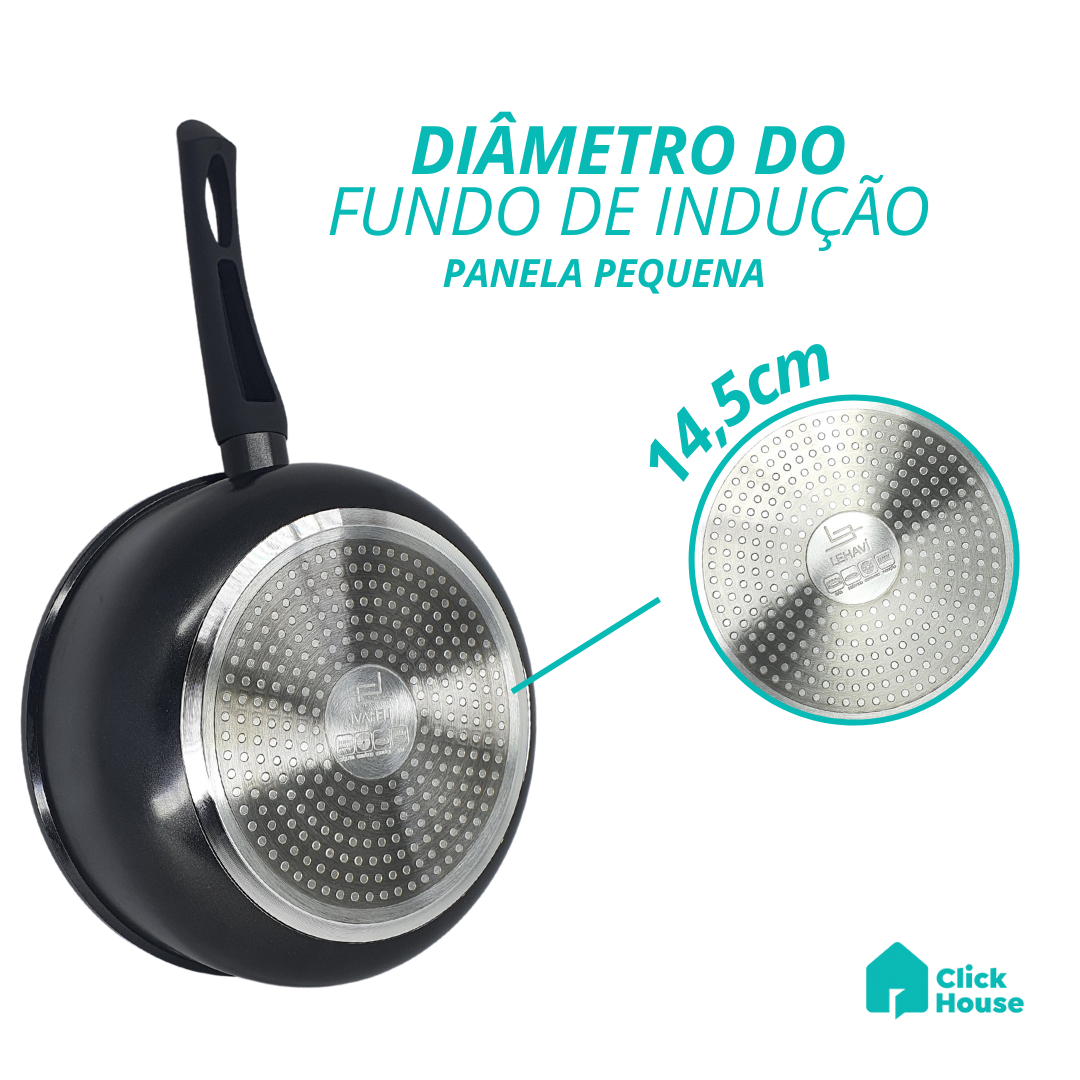 Panela Indução Cerâmica Antiaderente Tampa Não Gruda 20 Cm