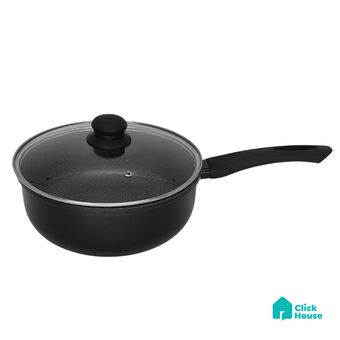 Panela Indução Cerâmica Antiaderente Tampa Não Gruda 24 Cm