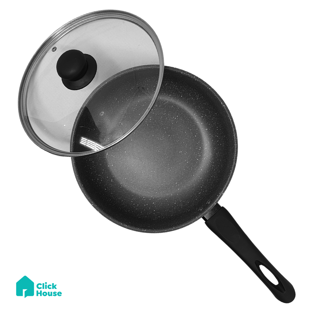 Panela Indução Cerâmica Antiaderente Tampa Não Gruda 24 Cm