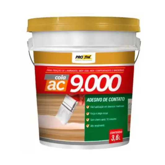 Cola Para Rodape Sanca Molduras Madeira Isopor Ac 9000 3,6l