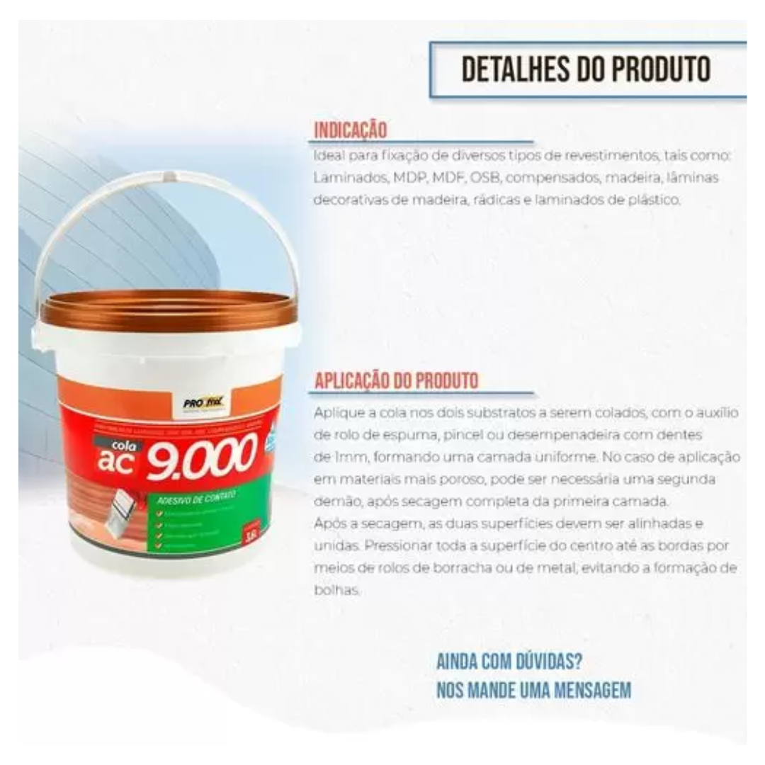 Cola Para Rodape Sanca Molduras Madeira Isopor Ac 9000 3,6l