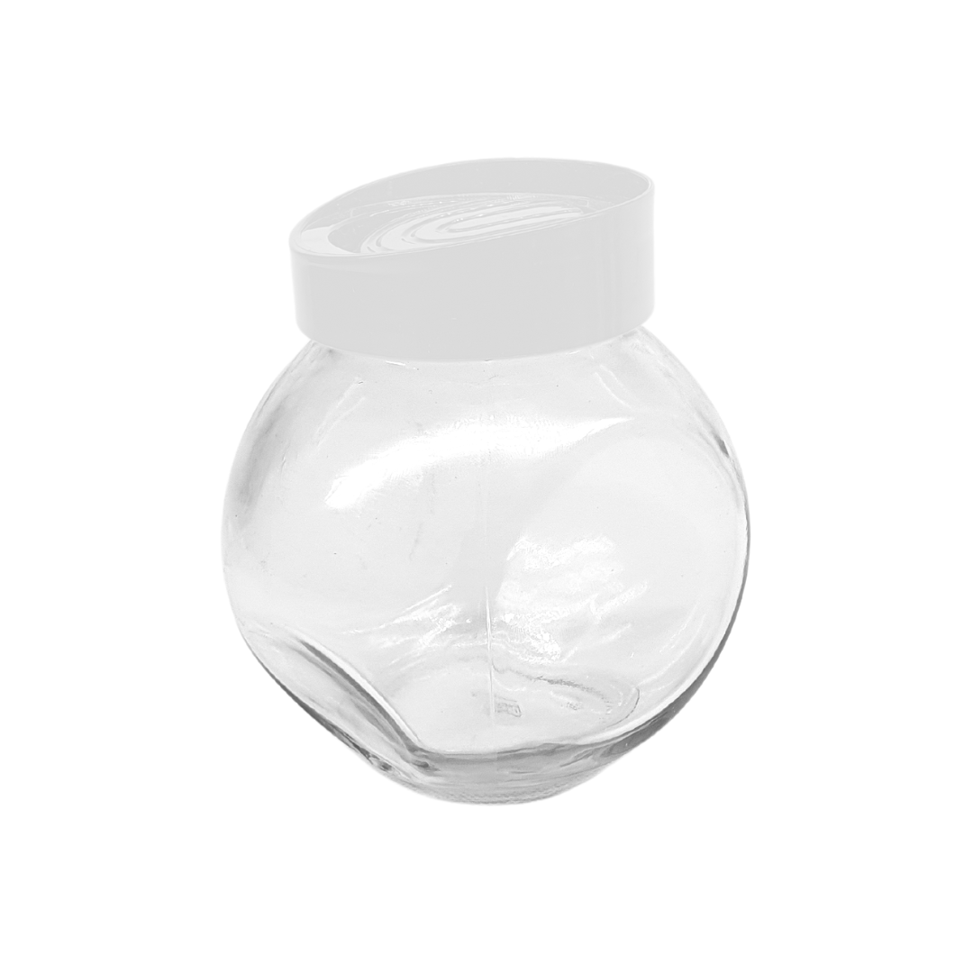 Pote Baleiro Vidro Cristal Transparente Tampa Plástico 500ml