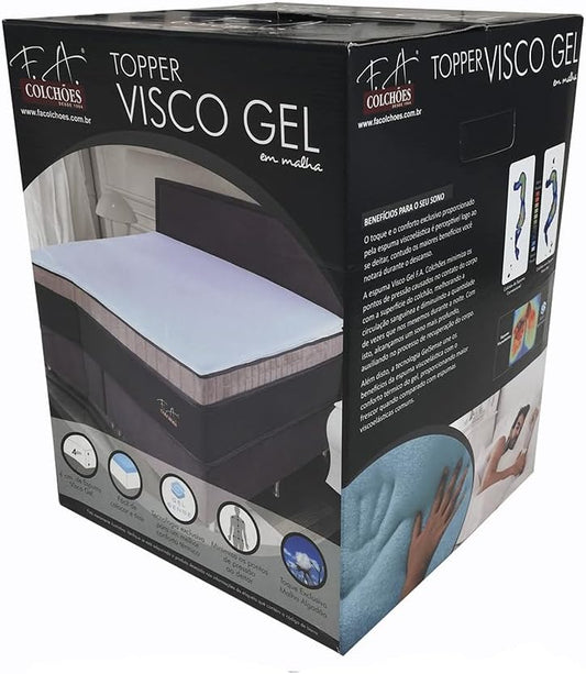 Pillow Top Viscogel Fa Colchões Nasa Solteirão 97x203x4 Cm