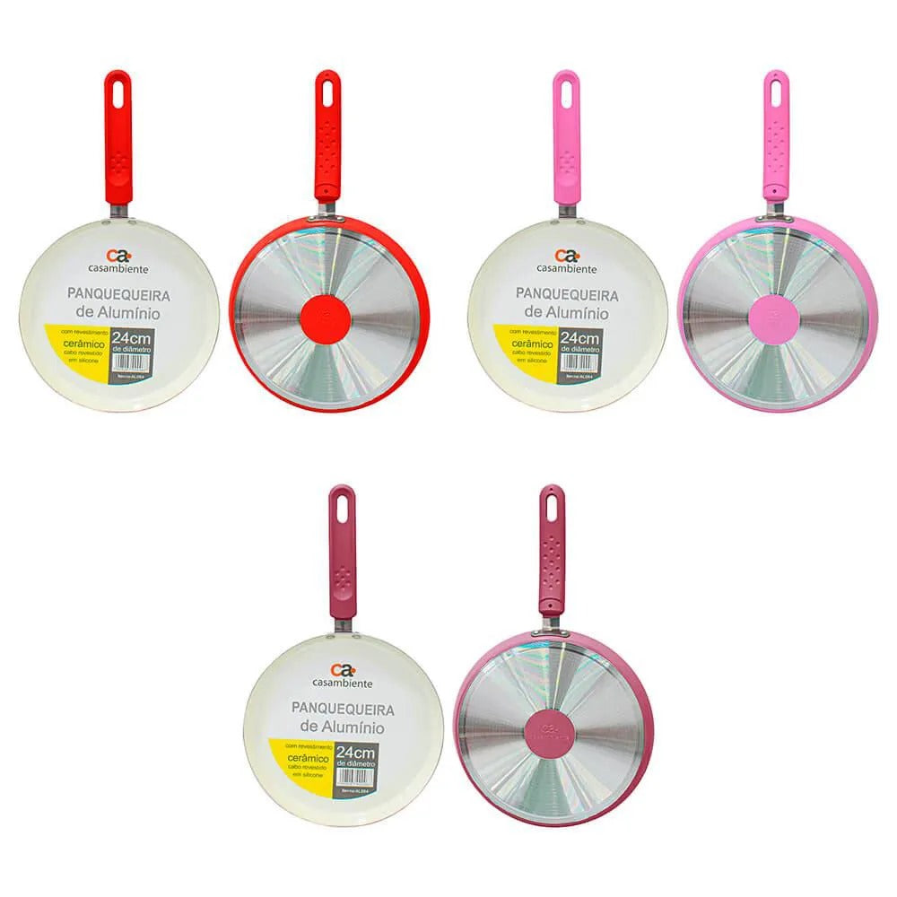 Panquequeira Frigideira Cerâmica Antiaderente Panqueca 24 Cm
