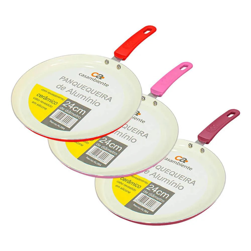 Panquequeira Frigideira Cerâmica Antiaderente Panqueca 24 Cm