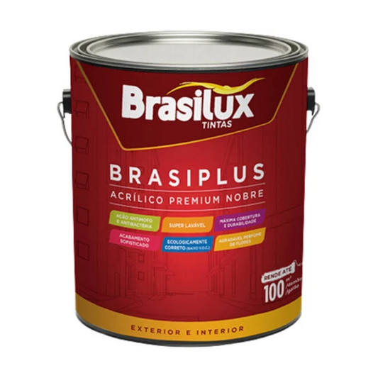 Tinta Acrílica Premium Anti Mofo Branco Fosco Brasilux 3,6 L