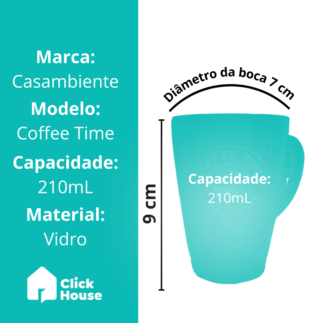 Caneca 210ml coffee Time - XIVI038