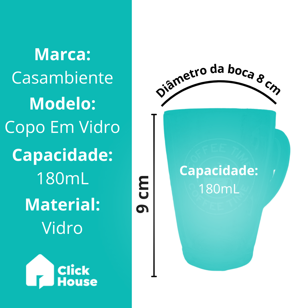 Caneca Em Vidro 160ml - XIVI023