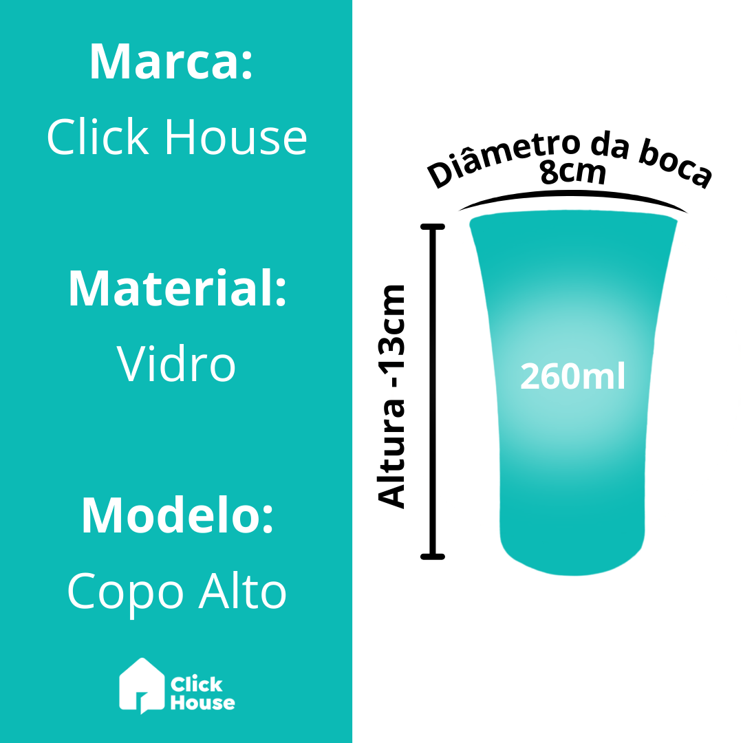 Aparelho De Jantar 12 Peças 6 Pratos Vidro 6 Copos Diamond