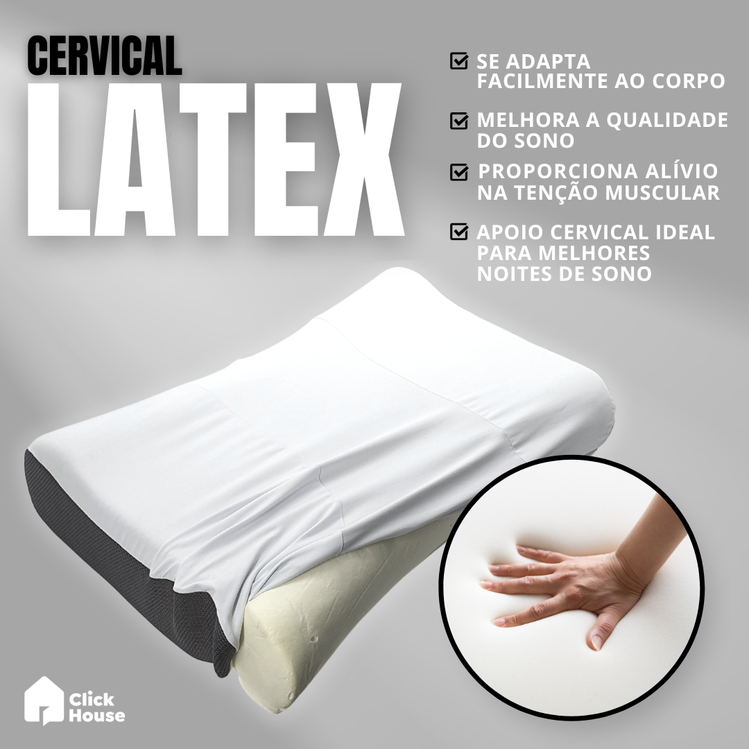Travesseiro Ortopédico Cervical Látex Anatômico Antialérgico