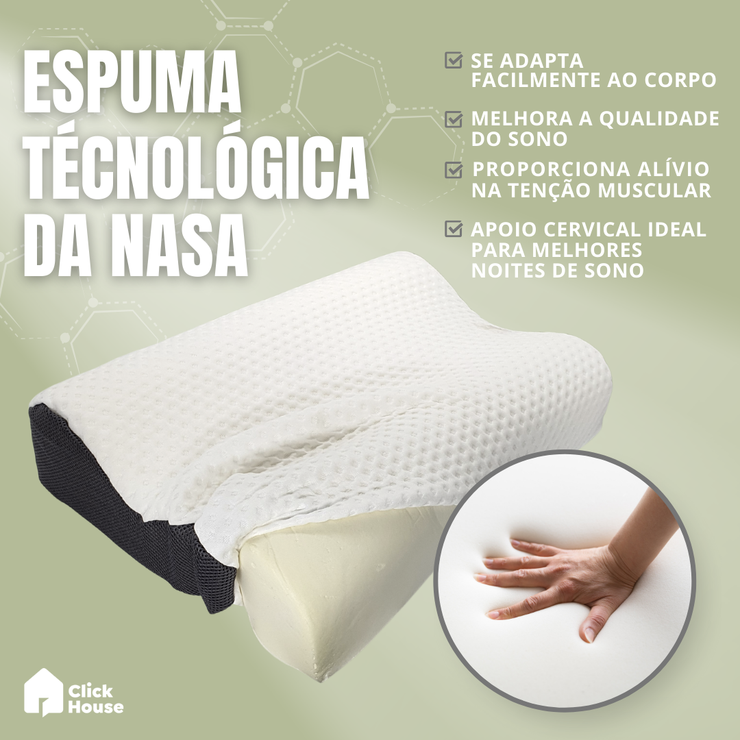 Travesseiro Ortopédico Cervical Nasa Anatômico 50x70cm