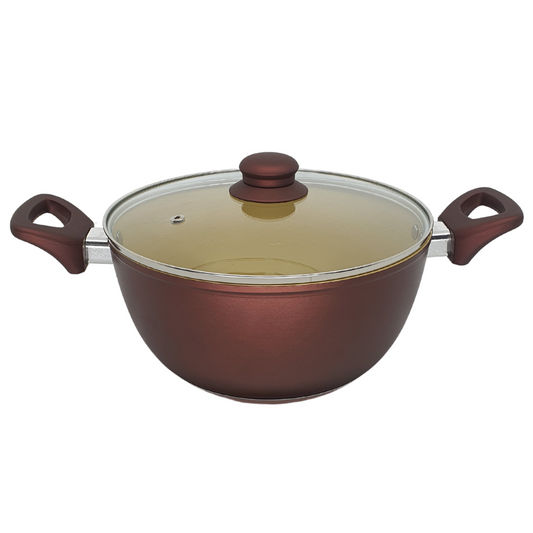 Panela Caçarola Tampa Antiaderente Cerâmica Não Gruda 24cm