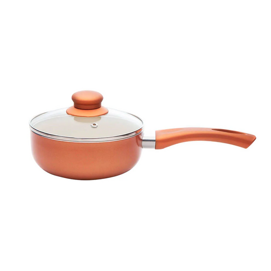Panela Revestimento Cerâmico Antiaderente Tampa Vidro 20cm