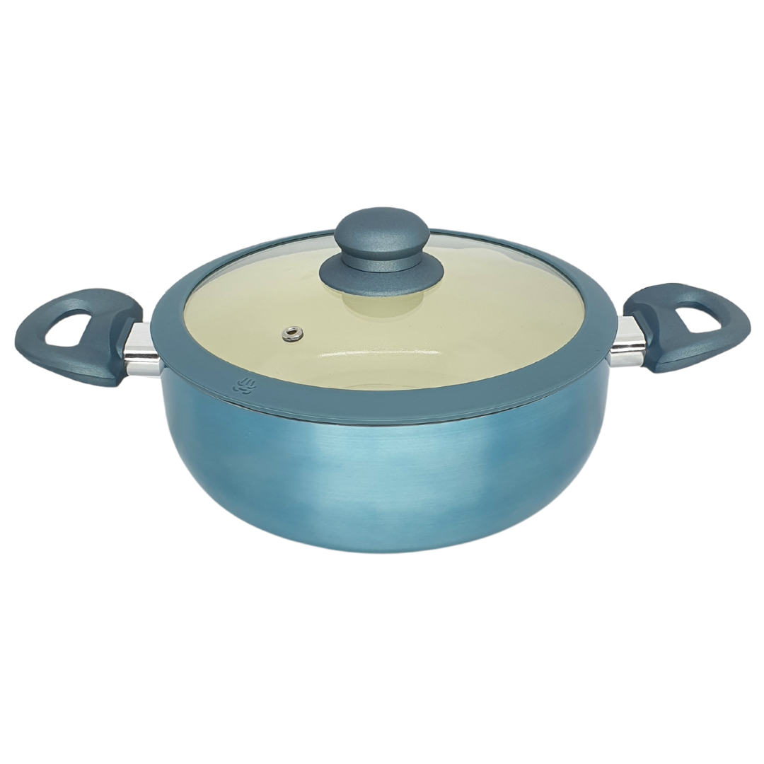 Caçarola Panela Antiaderente Cerâmica Indução Com Tampa 22cm