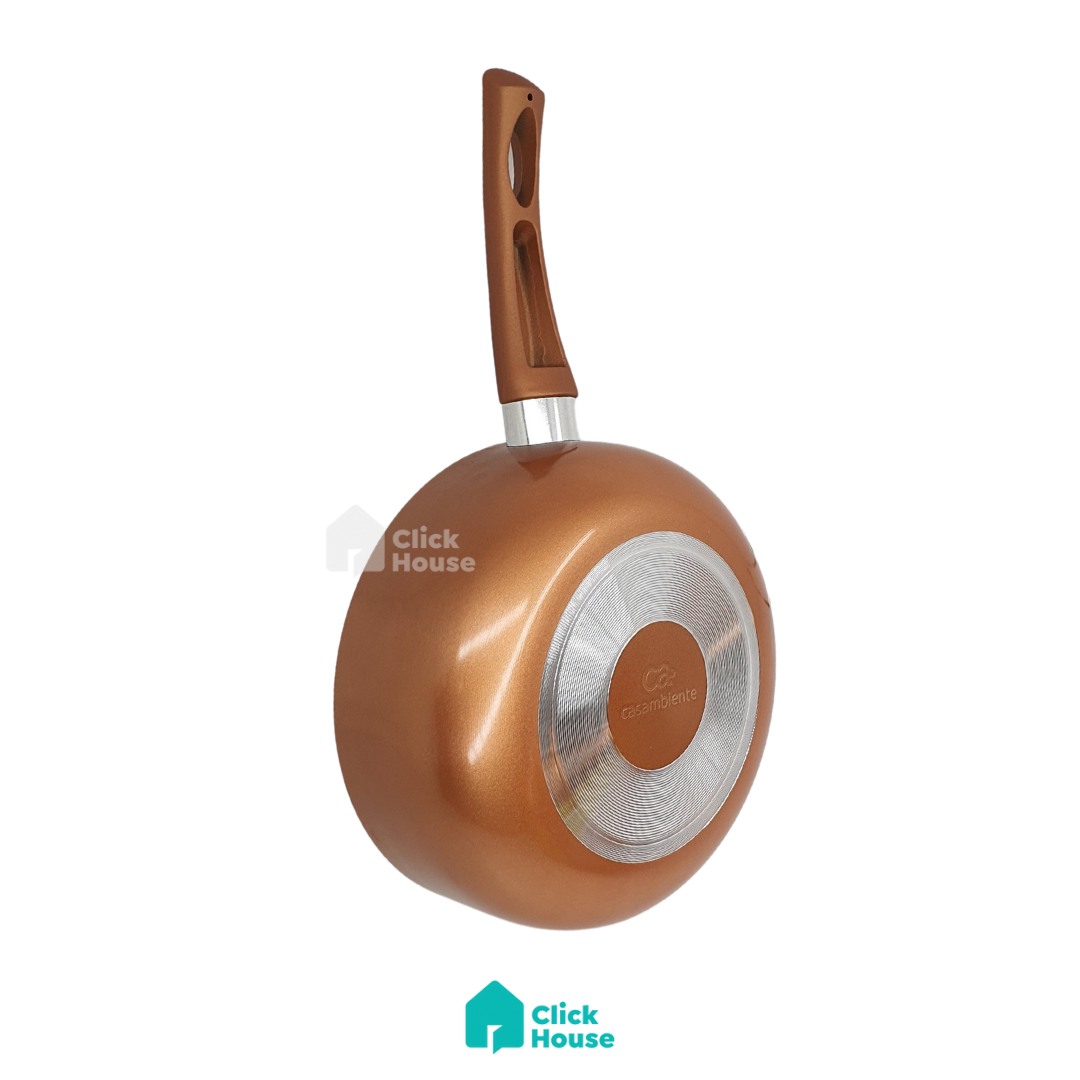 Panela Revestimento Cerâmico Antiaderente Tampa Vidro 18cm