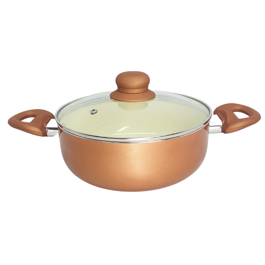 Panela Caçarola Cerâmica Antiaderente Tampa Não Gruda 20cm