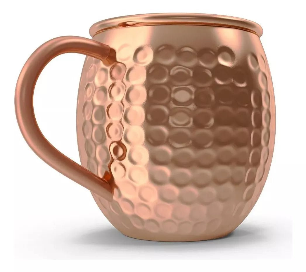 Caneca Moscow Mule Em Cobre Martelada Drink Bar 500ml