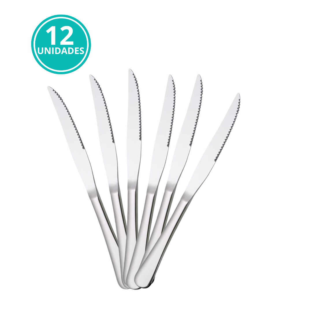 Talher Conjunto Jogo 12 Peças Inox Luxo Garfo Faca Colher