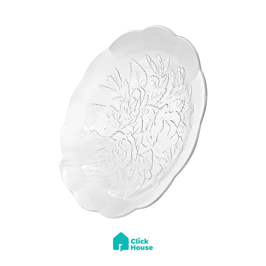 Aparelho De Jantar 4 Tigela Bowl E 4 Prato Rosas Vidro Liso