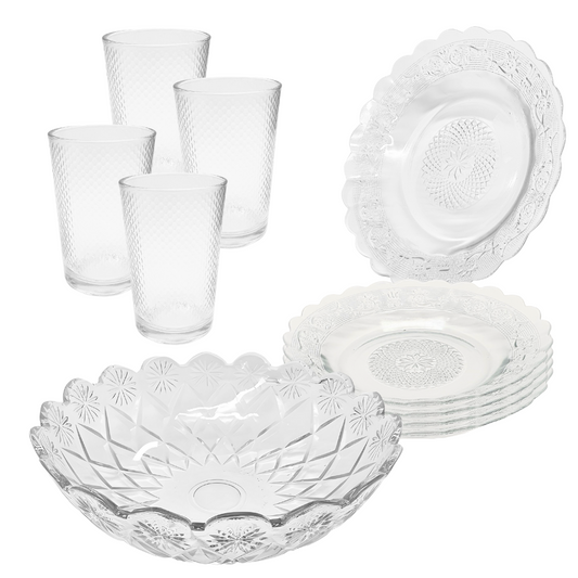 Aparelho De Jantar Pratos Copos 9 Peças Bowl Sunflower 2,5l