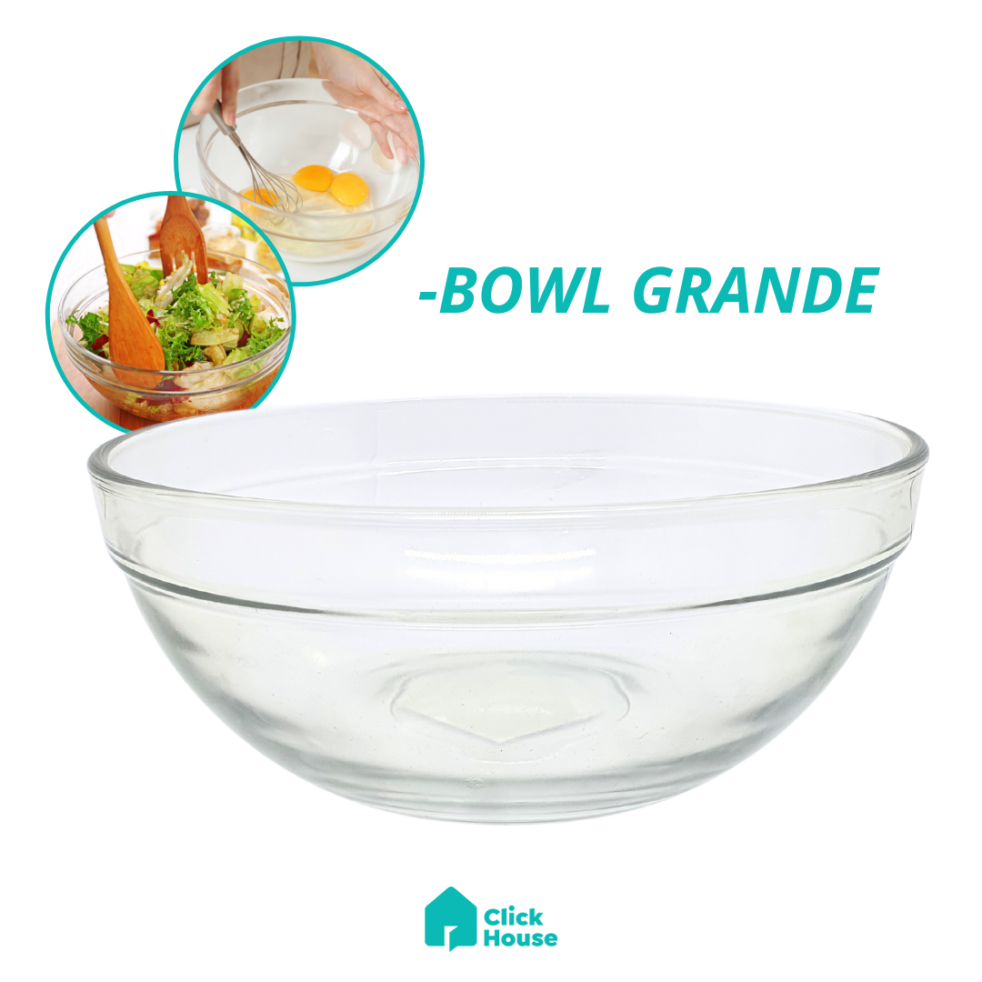 Aparelho De Jantar Copos Prato 13 Peças Bowl Vidro Liso 2,1l