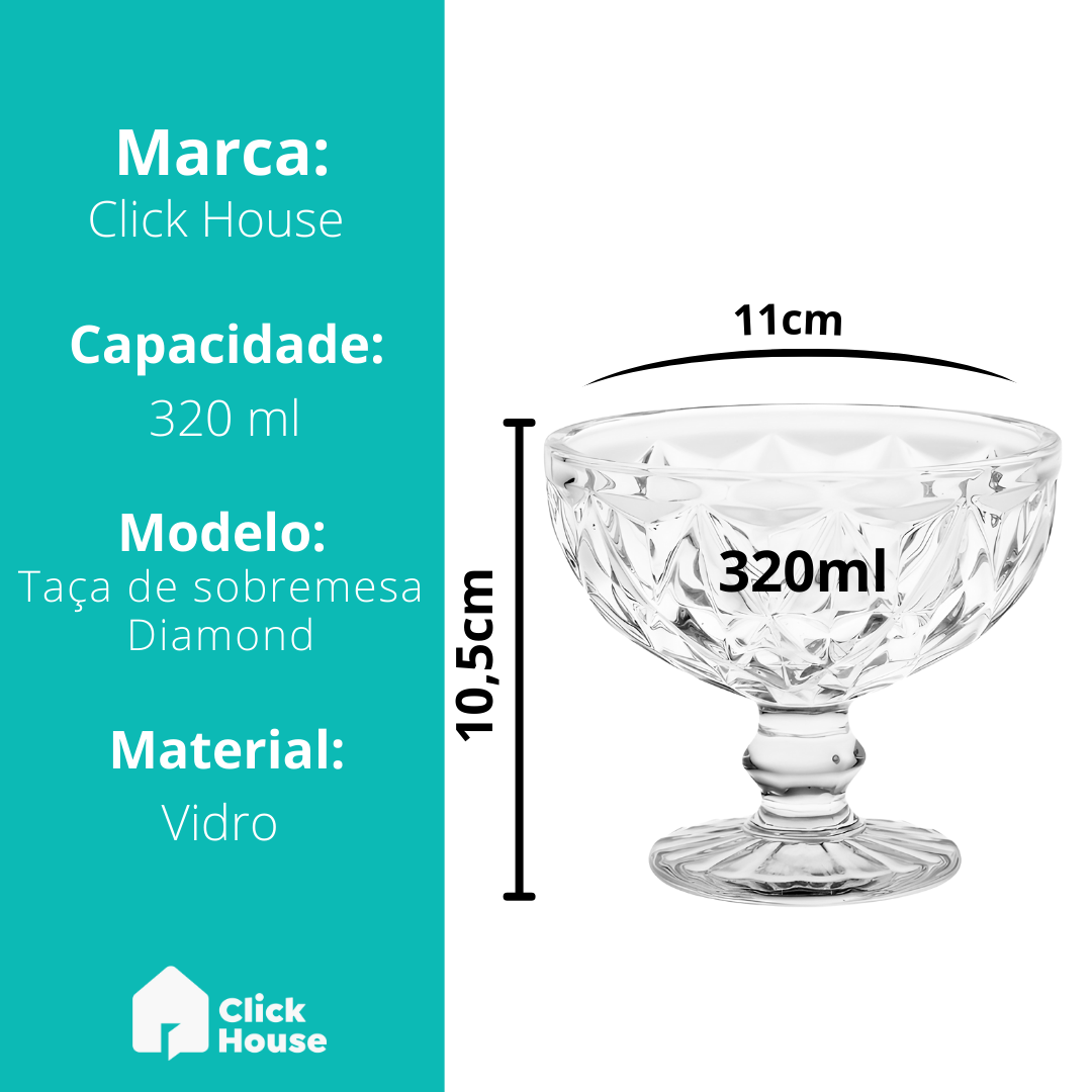 Taça De Sobremessa Diamond 320ml - V1058.02