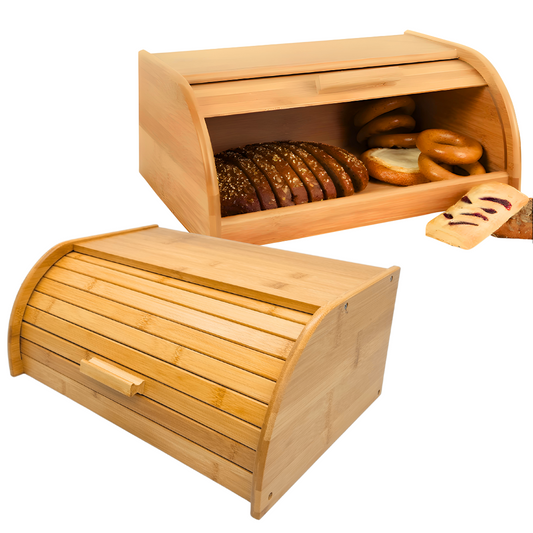 Porta Pão Bolo Grande Com Porta De Bambu Café Da Manhã 38cm