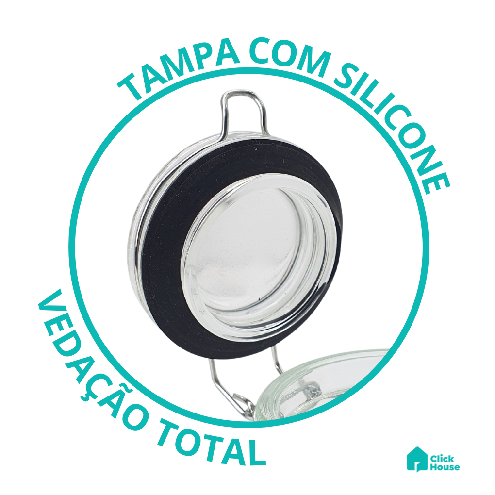 Pote De Vidro Com Colher De Bambu E Tampa Hermética 280ml