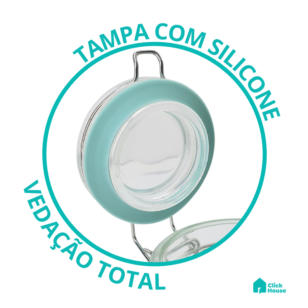 Pote De Vidro Com Colher De Bambu E Tampa Hermética 280ml