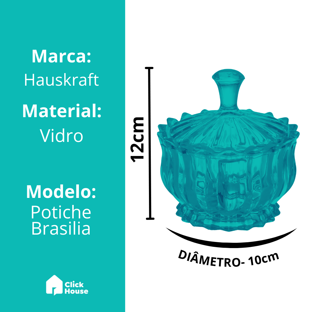 Bomboniere Baleiro Pote Potiche  Bala Bombom Doce De Vidro