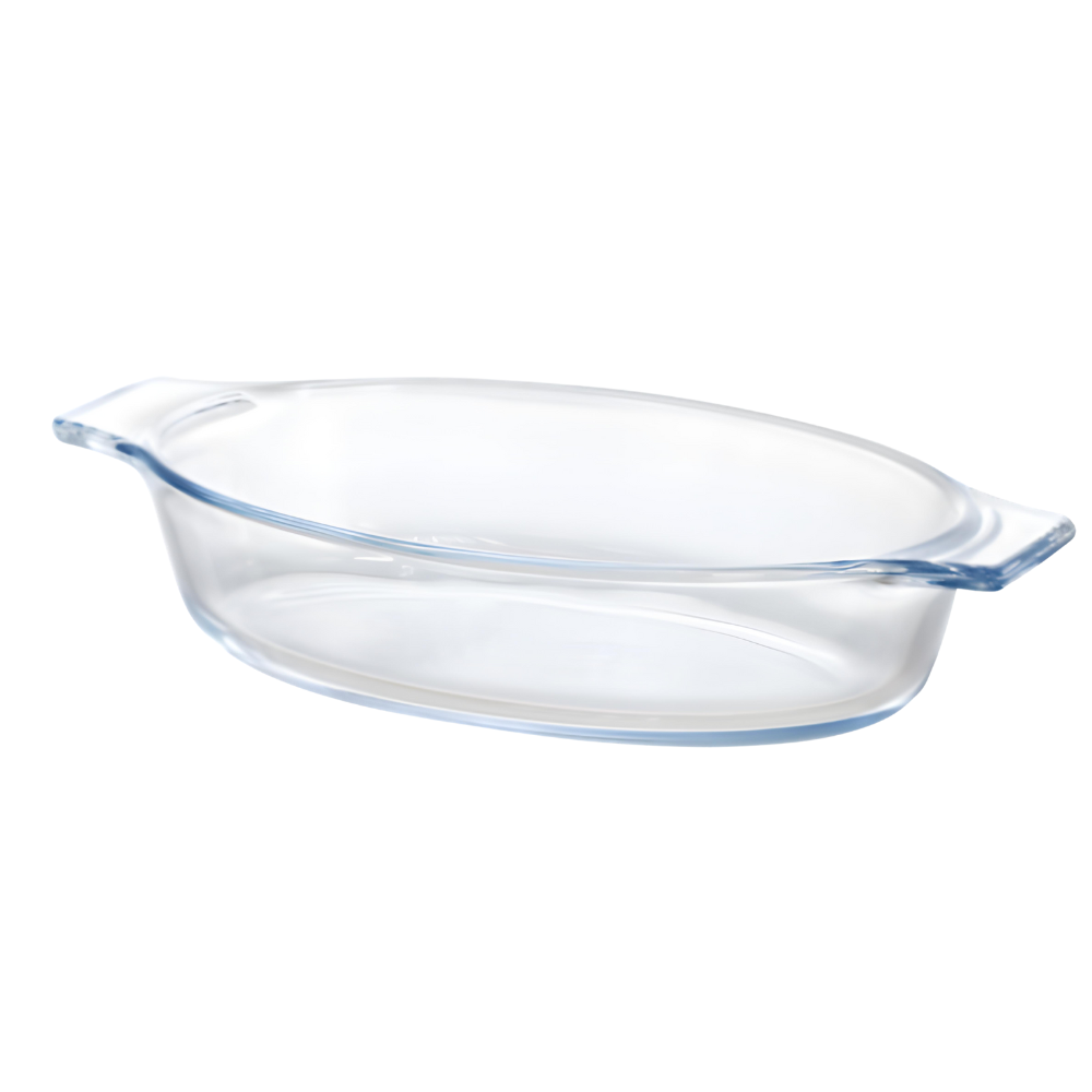 Assadeira Travessa Refratária Alças Oval 600ml De Vidro