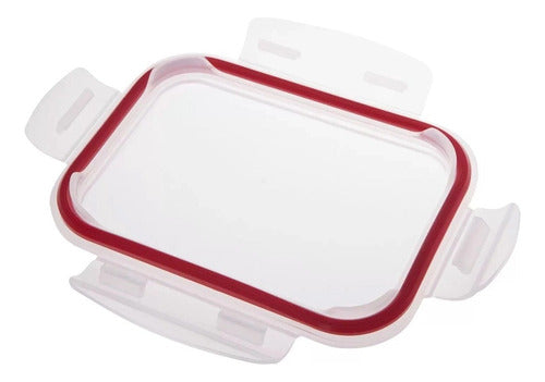 Pote Vidro Hermético Marmita Fit Tampa Retangular 870ml