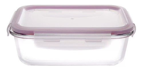 Pote Vidro Hermético Marmita Fit Tampa Retangular 870ml