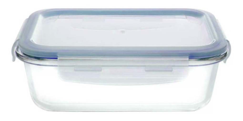Pote Vidro Hermético Marmita Fit Tampa Retangular 870ml