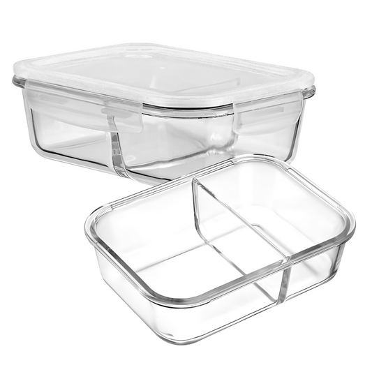 Pote De Vidro Hermetico 640ml Com Divisória - 0503 -
