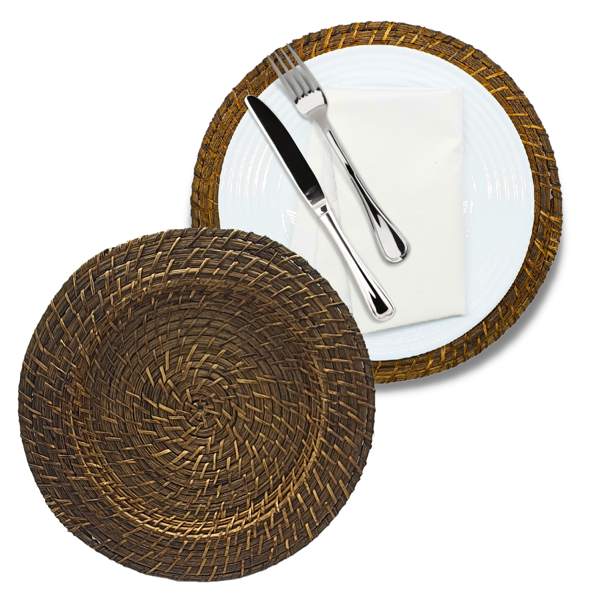 Sousplat Redondo Casambiente Rattan Bambu 32x32cm Colorido