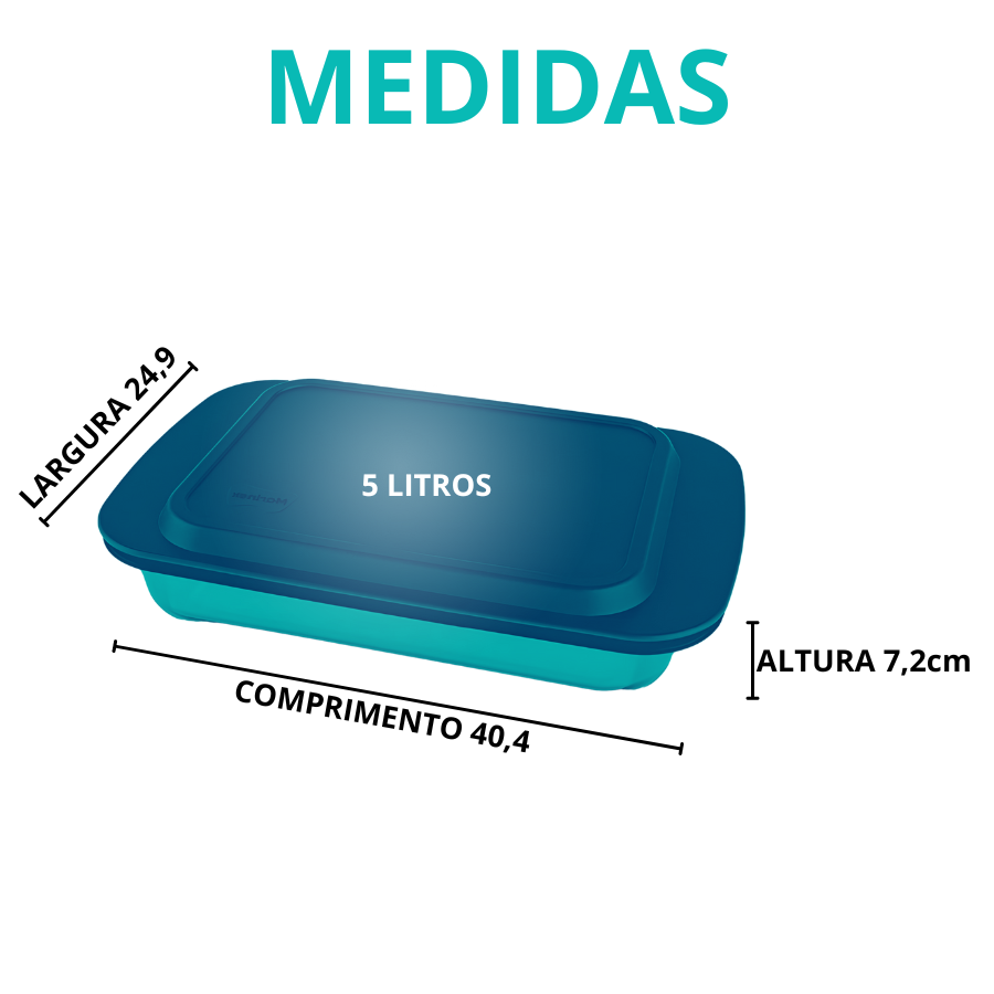 Travessa Assadeira Lasanheira Retangular De Vidro Marinex 5l