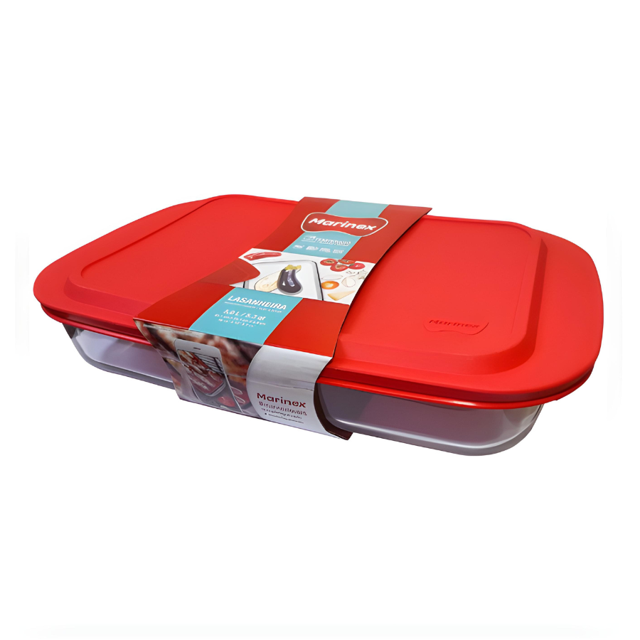 Travessa Assadeira Lasanheira Retangular De Vidro Marinex 5l