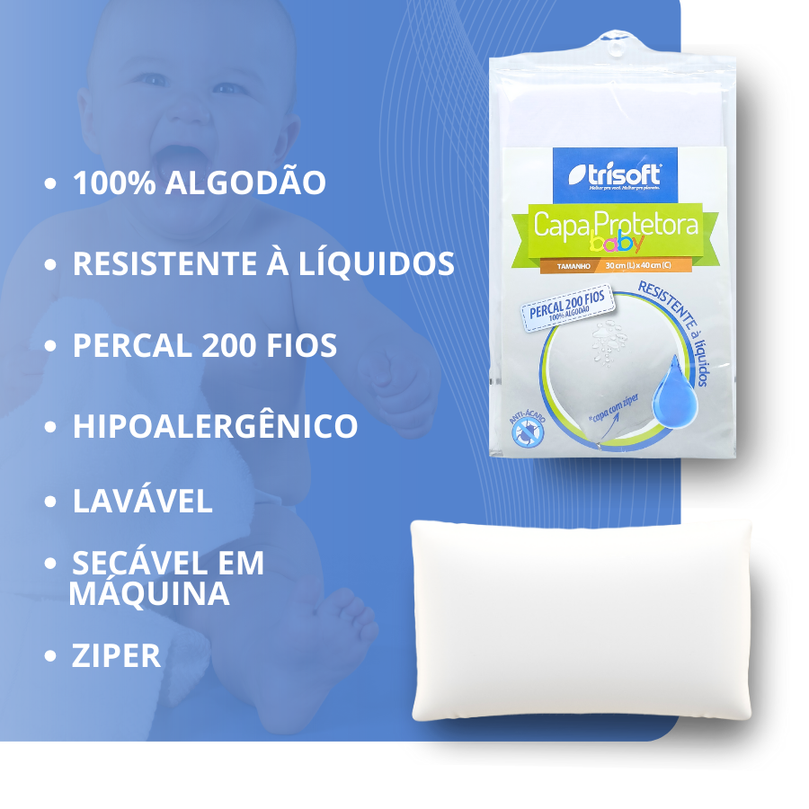 Capa Protetora Baby Percal 200 fios 40x30cm - CDVTECT-IT