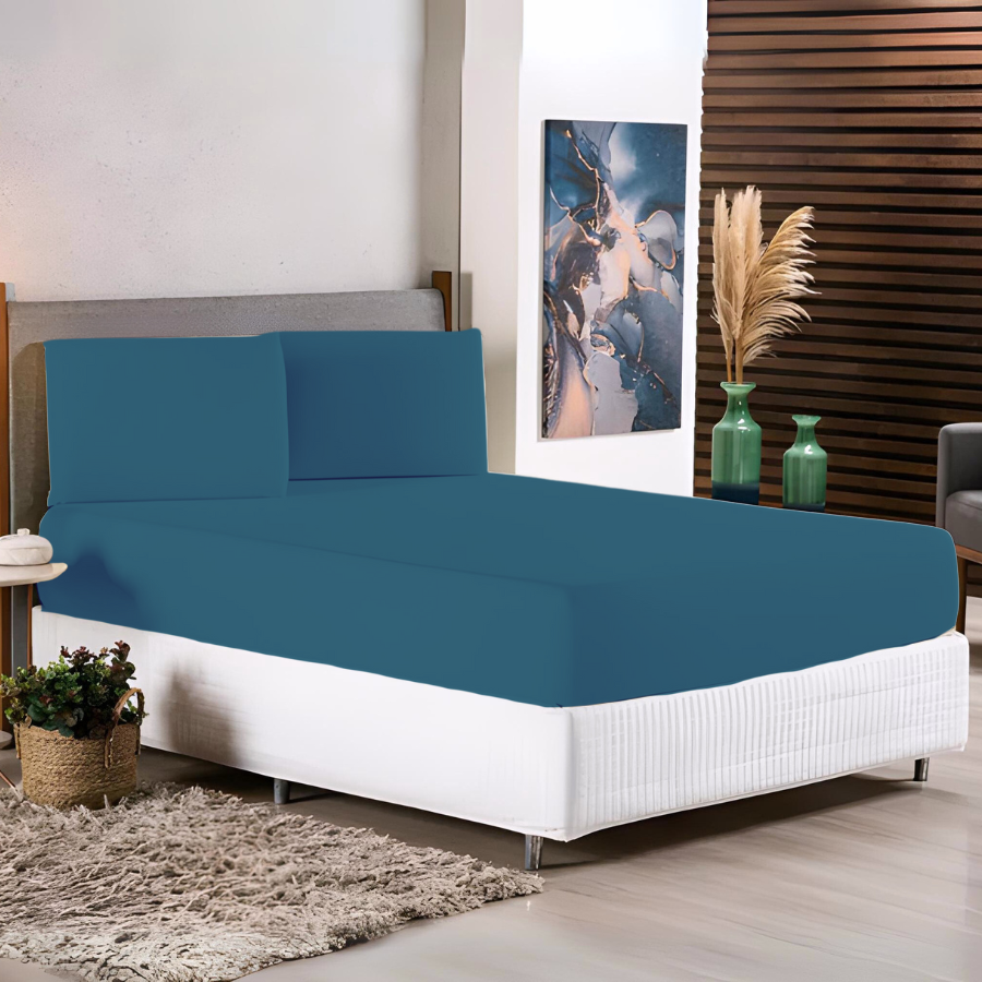 Capa De Colchão Com Zíper Queen Cama Box Malha 100% Algodão