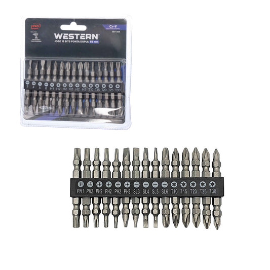 Ponteira Bits Dupla Kit 15 Parafusadeira 65mm Longa Imantado