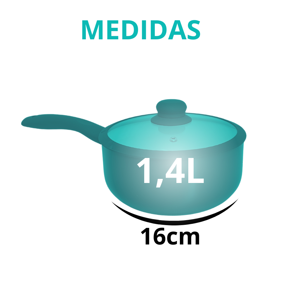 Panela 16cm Indução Antiaderente Cerâmico Tampa Fundo Triplo