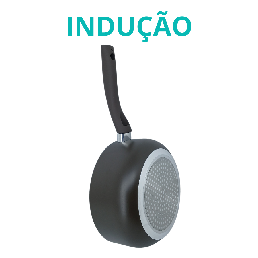Panela 20cm Indução Antiaderente Cerâmico Tampa Fundo Triplo