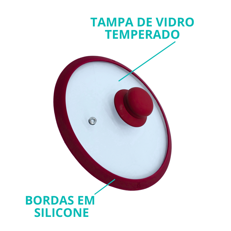 Caçarola 24cm Indução Antiaderente Cerâmico Fundo Triplo