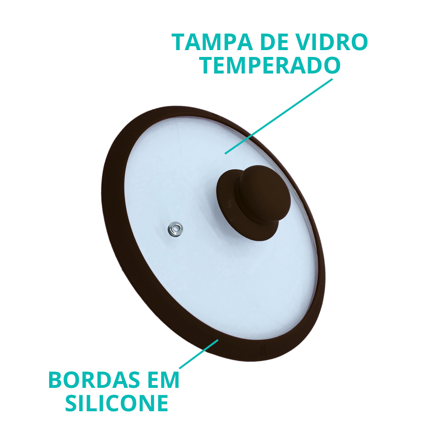 Caçarola 24cm Indução Antiaderente Cerâmico Fundo Triplo