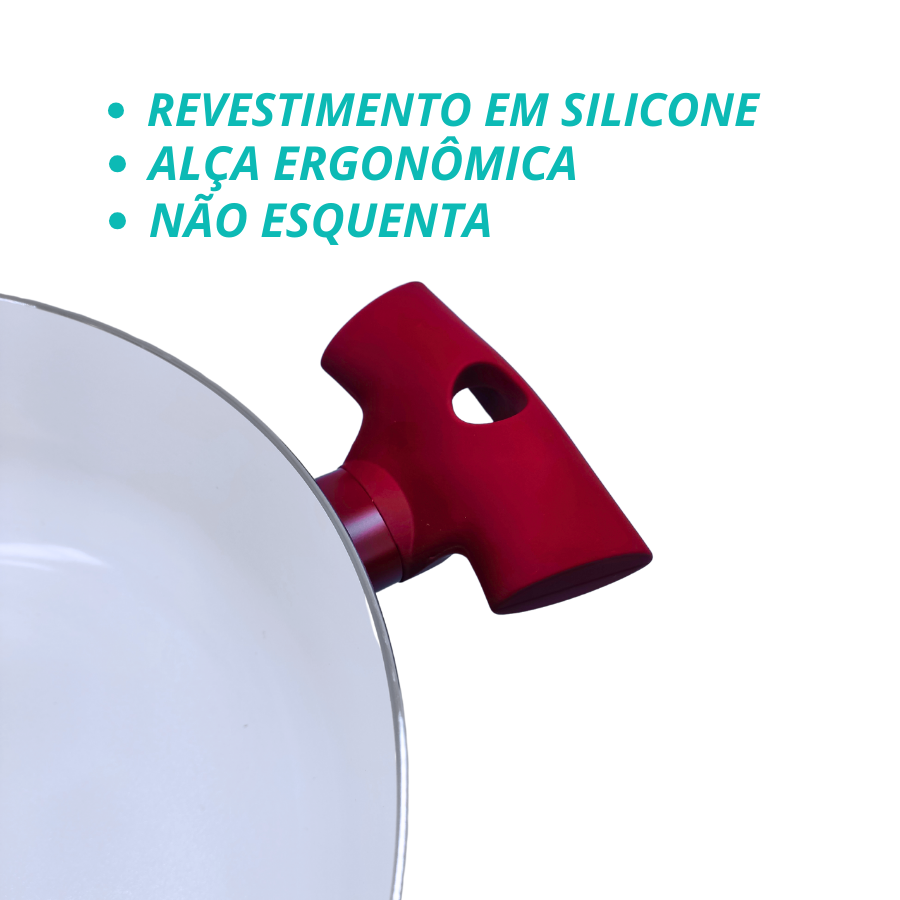 Caçarola 24cm Indução Antiaderente Cerâmico Fundo Triplo