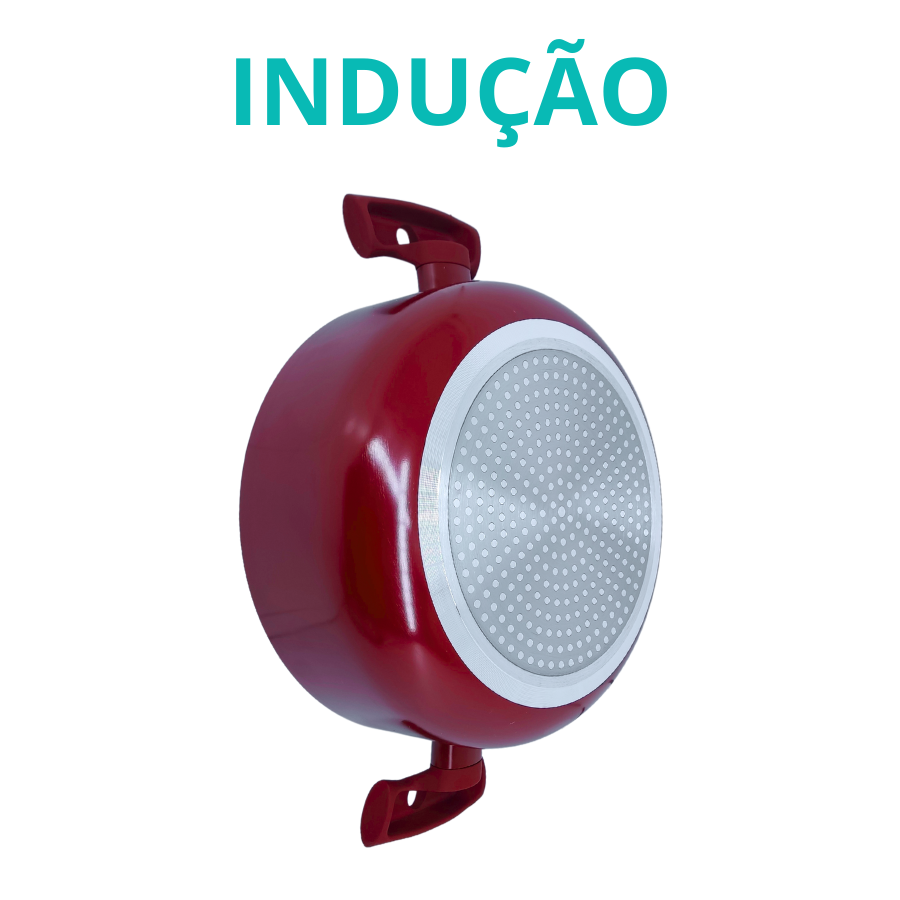 Caçarola 24cm Indução Antiaderente Cerâmico Fundo Triplo